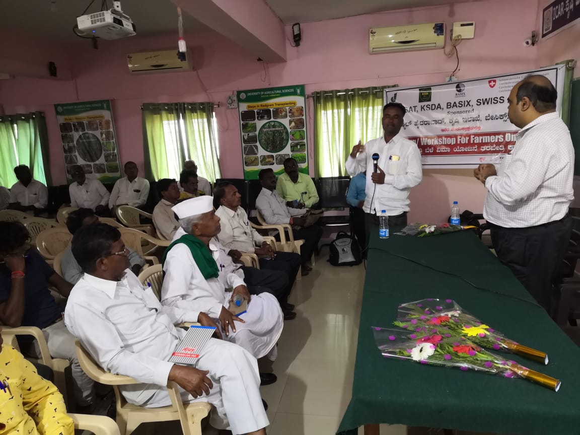Workshop conducted for Farmers on PMFBY (ICRISAT Project), Vijayapura, Karnataka
